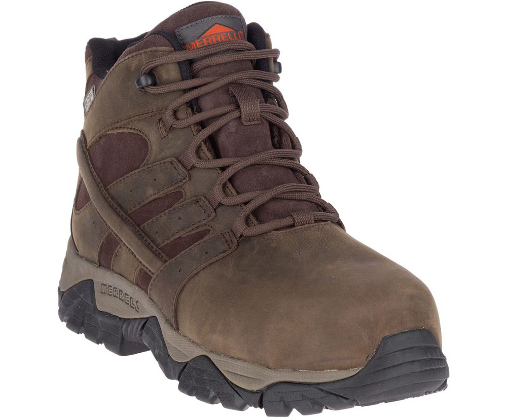 Merrell Støvler Herre - Moab Vertex Mid Læder Waterproof Comp Toe Wide Width - Brune - JHU253978